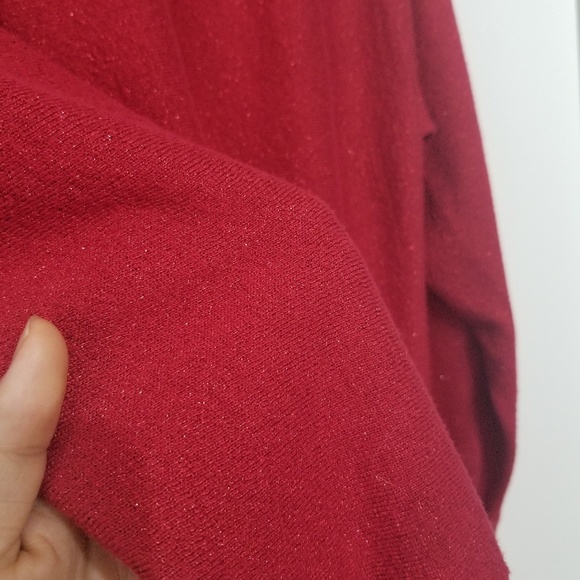 Theory metallic red sweater crew neck xs - Picture 3 of 3